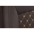Чехлы на сиденья Kia Rio 4 X-Line (2017-2020) MAXIMAL VIP Экокожа, черный/шоколад/шоколад шов золотой