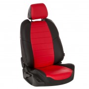Чехлы на сиденья из экокожи для Chevrolet Cruze хэтчбэк (2009-2015), Черный/Красный, ЭкоЧехлы