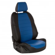 Чехлы на сиденья из экокожи для Chevrolet Cruze хэтчбэк (2009-2015), Черный/Синий, ЭкоЧехлы