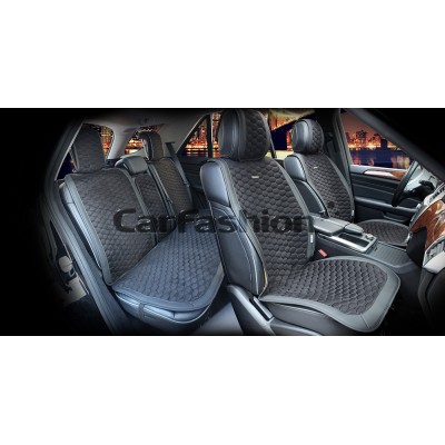 Накидки из нубука с экокожей на весь салон "CAPRI PLUS" черный