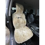 Накидка из натуральной кусковой овчины (Россия) на переднее сиденье, короткий ворс  для Volvo 